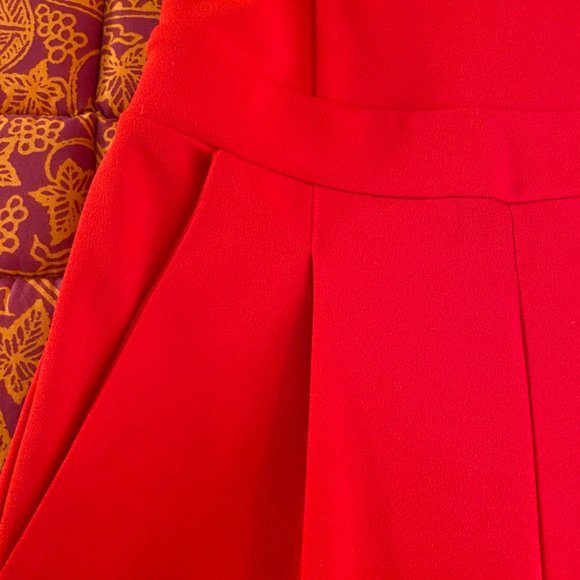 Red Strapless Sweetheart Jumpsuit - Picture 5 of 6